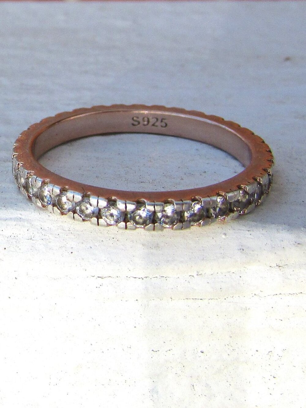 Full eternity/stackable pave' ring size 10